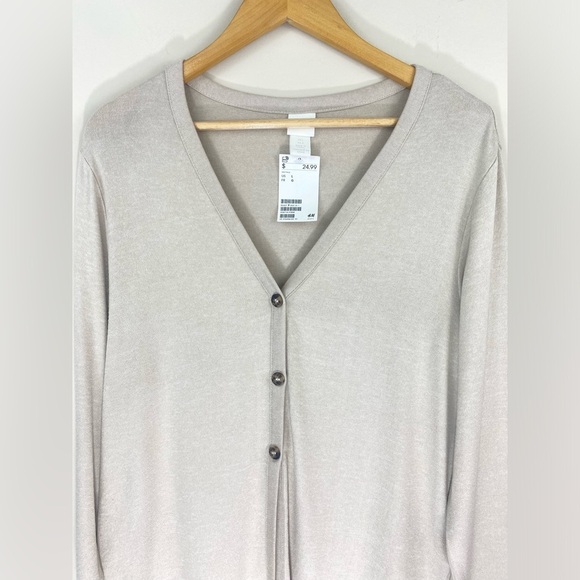 H&M | Tie-Hem Button Front Fine Knit Cardigan NWT - Picture 3 of 9